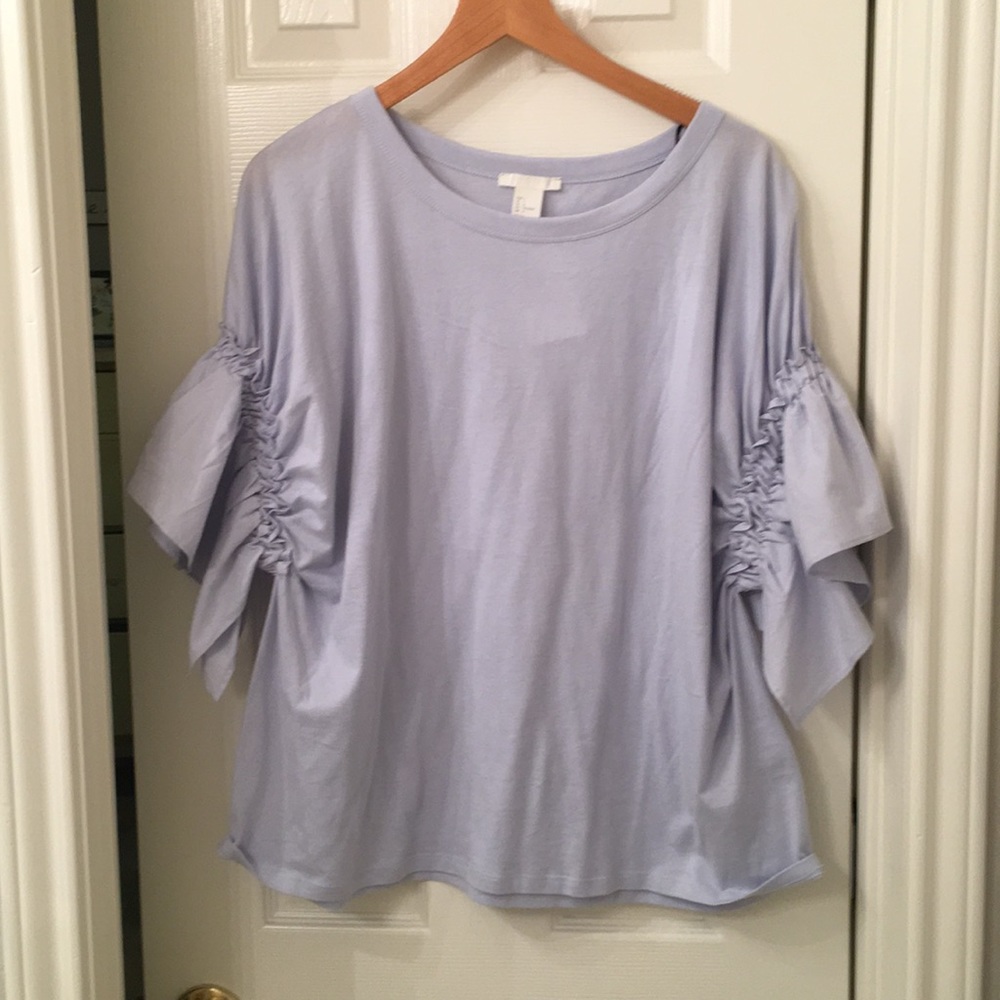Light blue bell sleeve top